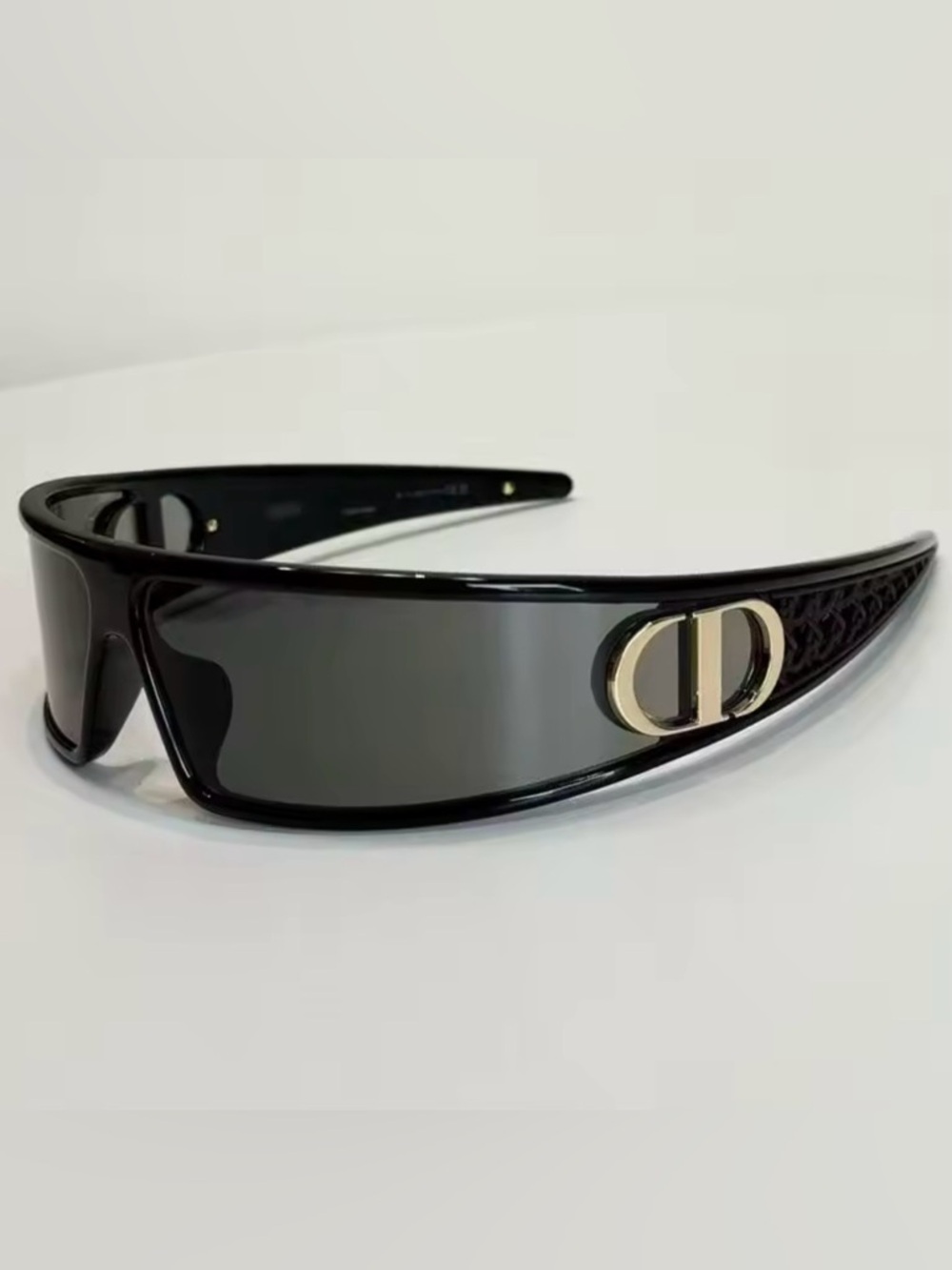 Macy's Black Shield Sunglasses with Gold Accent